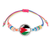 Bracelet en Cordon Tressé Arc-en-ciel Polyvalent en Céramique Souple, Nouveauté Tendance pour Fans de Football Américain – Idéal comme Cadeau