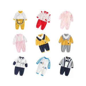 Yiwu yiyuan garment cotton hot sale colorful new style winter baby girls baby boys rompers jumpsuits bodysuits wholesale