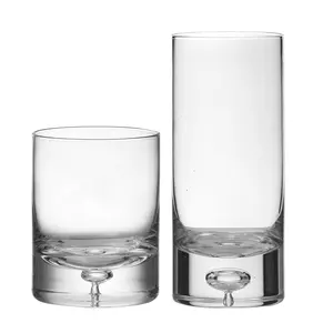 wholesale hot Handmade crystal Old Fashioned heavy base bubble drinking Tumbler tasting Whiskey Glass