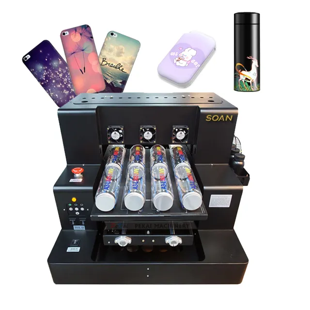 Các phổ biến chai thủy tinh máy in UV phẳng 6 màu máy in kỹ thuật số cho trường hợp điện thoại A4 Kích thước UV dtf in với Laminator