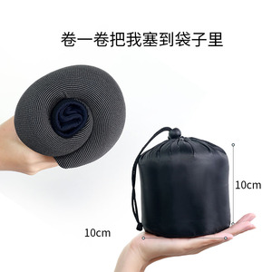 <b>U</b>-<b>Shaped</b> Memory Foam Neck <b>Pillow</b> Black Solid 28x26x14cm Travel <b>Pillow</b> With Storage Bag For Adults And Seniors - Product Image 3