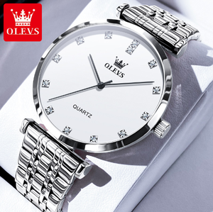 Montre pour homme de marque haut de gamme 5596, élégante et simple, étanche, en acier inoxydable, avec diamants, mouvement à quartz, montre originale - Product Image 1