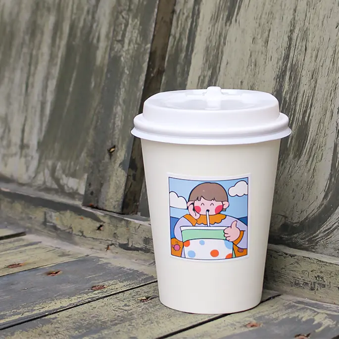 4oz-16oz Business Style Double Layer Paper Cup  Disposable Coffee Cup  Hot Drink Cold Drink Corrugated Cup