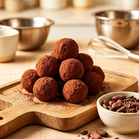 Disponible en OEM/ODM : Boules de chocolat truffé au noix, enrobées de cacao, confiserie, collation