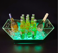 Seau à glace gonflable en plastique de luxe avec éclairage LED pour les soirées en boîte de nuit, les KTV, les bacs à boissons pour le vin, la bière, pour la présentation