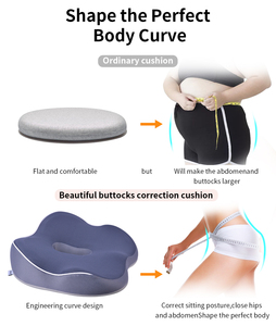 Beezin Gel Infundido Alta Espuma Soporte para la espalda Cuello Viscoelástico Pu Oficina Silla ortopédica Cojín de asiento de espuma viscoelástica - Product Image 5