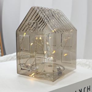 OEM Vente en gros personnalisé <span class=keywords><strong>Chambre</strong></span> en verre lumineux Fumée <span class=keywords><strong>gris</strong></span> <span class=keywords><strong>et</strong></span> <span class=keywords><strong>rose</strong></span> pour Noël Bureau Décoration de la maison avec lumières LED 2SET - Product Image 1