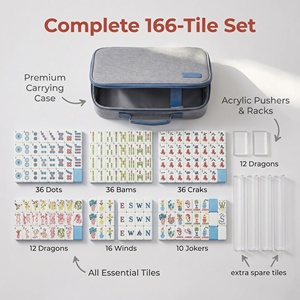 Durable Melamine American <b>Mahjong</b> <b>Set</b> with Joker and Dragon Design Portable Travel Game for 4 - Product Image 3