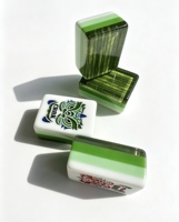 2026 Ensemble de Mahjong en Acrylique à Motif Bambou Gravé sur Mesure, Design Moderne de Luxe à 4 Couches, Tuiles de Mahjong Américaines pour le Divertissement