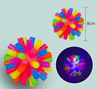 Eudora-boule lumineuse en caoutchouc TPR, jouet sensoriel anti-Stress, clignotant, boule à pointes