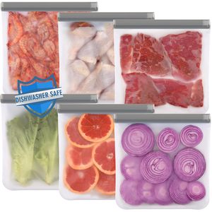 PEVA BPA Free Silicone Food Bag Freezer Reusable Leakproof Meat Fruit Snacks Vegetable Storage Bag Refrigerator Safe