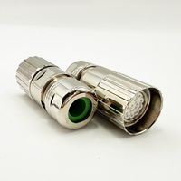 Konektor Seng Bundar Lurus 17 Pin M23 Female IP67 Tahan Air 6~10mm untuk Kabel Otomasi Industri Encoder Motor Servo
