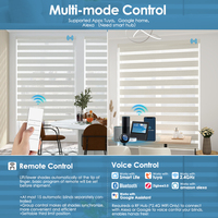 Persianas Zebra Motorizadas con Control Remoto de Doble Capa para Control de Luz Diurna y Nocturna, Persianas Enrollables Zebra Eléctricas, Tamaño Personalizado