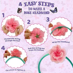 ชุดทำที่คาดผม DIY พร้อมที่คาดผมและสร้อยข้อมือ ชุดอุปกรณ์ตกแต่งผม DIY ของขวัญงานศิลปะและงานฝีมือสำหรับเด็กผู้หญิง - Product Image 4