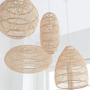 Lampe suspendue en rotin, abat-jour en bambou tissé, lampes suspendues en bambou, meilleur prix