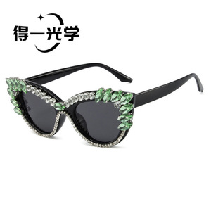 Cat Eye <b>Sunglasses</b> Black Frame Rhinestone Women's UV400 Party Fashion - Product Image 3