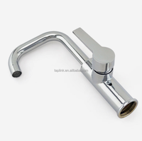Meilleure Vente Robinet de Lavabo de Salle de Bain Monocommande à Col Long, Mitigeur Chaud, Montage sur Plateau, Monotrou, en Laiton Brossé Nickel Moderne