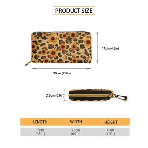 Trendy Leopard Print <b>Long</b> <b>Wallet</b> – Large Capacity PU Leather Zipper Clutch, Custom Print Available - Product Image 2