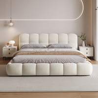 Mobilier de Chambre Moderne de Luxe Haut de Gamme Lit Queen Size Cadre Souple Rembourré en Bois Massif Écologique Durable Lit de Rangement Principal