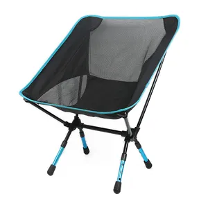 새로운 도착 블루 색상 조절 높이 휴대용 문 의자 캠핑 접이식 의자