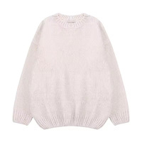 Damen Winter Chenille Strickpullover aus 100% Acryl, lässiger O-Neck-Pullover, knitterarm, schnelltrocknend, atmungsaktiv, Anti-Pilling, vorne