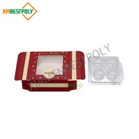 Boîte d'emballage en papier de chocolat à la truffe imprimée personnalisée pour les boîtes cadeaux de bonbon et dessert avec fenêtre transparente