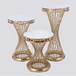 Présentoir à dessert rond en acier inoxydable doré Offre Spéciale pour réception de mariage Table à gâteau de mariage pour la décoration d'événements - Product Image 3