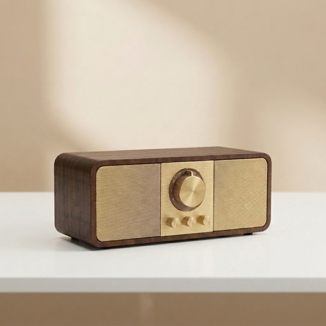 Classic ABS Retro for 5.3 Speaker Desktop Dual-speaker FM Vintage Radio Wireless Audio Card Slot 1000-2000mAh 2x8W Sound