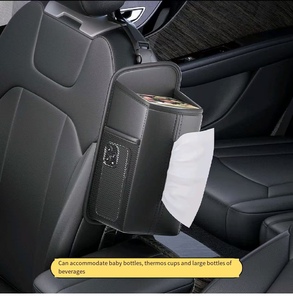 Leder-Autositz-Seitenbox für Taschentücher Beifahrerseite Universeller Multifunktionaler Rücksitz-Organizer Hängende Papieraufbewahrung - Product Image 2