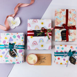 Venta al por mayor de alta calidad rollos de papel de cumpleaños embalaje vibrante rollo de papel de regalo artesanía superior - Product Image 2