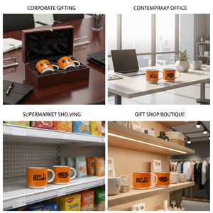 Tazze da Caffè in Ceramica Arancione con Logo Personalizzato, Tema <span class=keywords><strong>Halloween</strong></span>, Tazza in Gres per Casa, Ufficio, Feste e Regali - Product Image 4