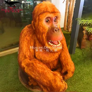 Hot Sale Vivid Animal Model Life Size Animatronic Animal Gorilla Sculpture
