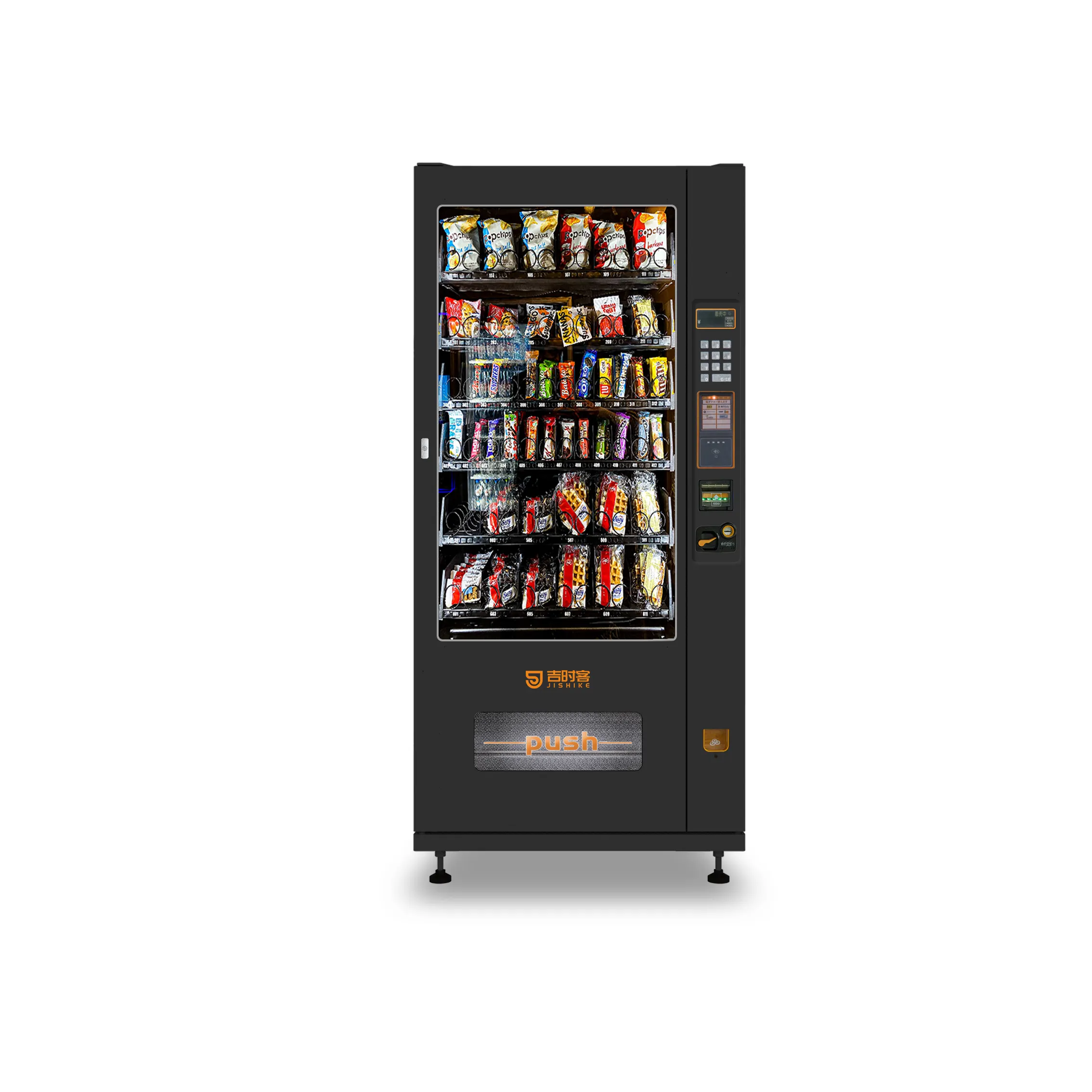 Penjualan terlaris mesin makanan ringan mesin penjual otomatis untuk mesin penjual makanan ringan dengan pembaca kartu