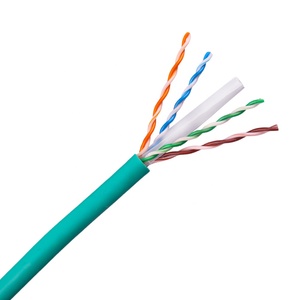 OEM Logo 305M hộp UTP FTP <span class=keywords><strong>SFTP</strong></span> <span class=keywords><strong>Cat</strong></span> <span class=keywords><strong>5E</strong></span> 6A cm CMR CMP màu xanh lá cây Cat6 4PR 22AWG Cáp - Product Image 2