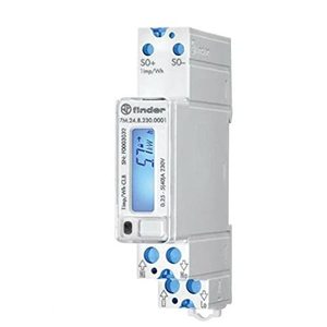 Compteur d'énergie numérique Finder 7M.24.8.230.0001 Monophasé 230V Affichage LCD 5A Classe 2.0 Précision - Product Image 1