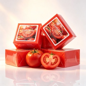 Custom Logo Natural Tomato Whitening <b>Soap</b> Deep Clean Dark Spot Removal Face Body Brightening <b>Soap</b> - Product Image 5