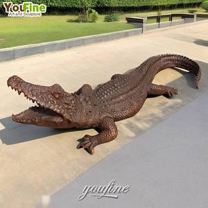 Statue de jardin en métal grandeur nature crocodile en bronze près de <span class=keywords><strong>la</strong></span> <span class=keywords><strong>rivière</strong></span> sculpture - Product Image 5