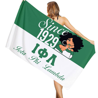Serviette de plage Sorority NCNW, design moderne personnalisé, vente en gros, tissu doux, idéale pour les vacances d'été