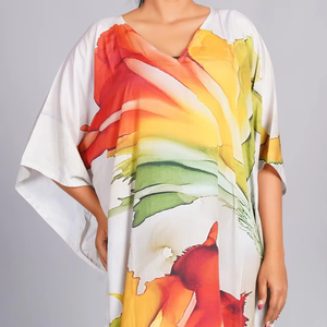 Meilleure vente en gros : Magnifique robe kaftan en coton à motifs floraux, imprimée à la main, taille unique, cache-maillot, vêtement de nuit, kaftan indien, robe longue - Product Image 1