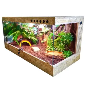 爬行动物饲养箱实木一体耐用蜥蜴龟爬行动物笼屋保温箱