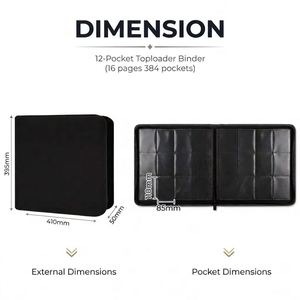 Classeur FX personnalisé avec logo, 12 pochettes, 384 emplacements, album de cartes à collectionner à chargement latéral, dossier en cuir zippé pour cartes sportives, faible MOQ - Product Image 3