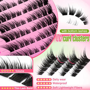 Vente en Gros DIY Cils Manga en Épi Faux Cils en Touffes Effet Aéré avec Cils Inférieurs Fluffy Fox Eye Kit d'Extensions de Cils en Touffes Mixtes - Product Image 4