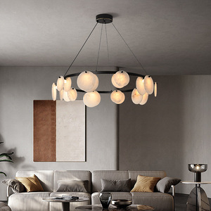 Modern Round Chandelier <b>Led</b> <b>Lights</b> Black Body Multi Head Ceiling Lamp For Living Room Bedroom Dining Room Nordic Style Lighting - Product Image 3