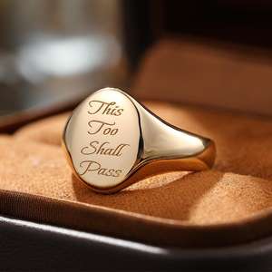 Anillo de sello de Salomón Vintage de oro de 18 quilates Banda de autodisciplina para hombres/mujeres para bodas <span class=keywords><strong>Todo</strong></span> pasará nicho Ambos sexos - Product Image 2