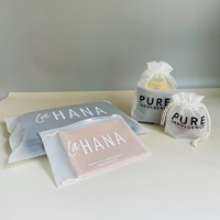 Sacs en plastique refermables givrés recyclables avec logo personnalisé, emballage pour bijoux, pochettes à fermeture éclair, sacs cadeaux personnalisés de petite taille avec cordon de serrage