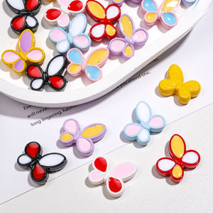 Cuentas acrílicas de mariposa de 19*21mm, cuentas acrílicas de plástico Lucite, cadena de teléfono DIY, pulsera, cuerda para el cabello - Product Image 4