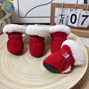 पालतू कुत्ता सर्दियों ठोस नए साल के पर्यावरण के अनुकूल गर्म लुभावनी पॉलिएस्टर लक्जरी आधुनिक बर्फ जूते - Product Image 3