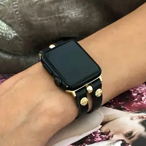 OEM Custom Leather Smart Watch Band Women Wrist Bracelet Straps Buckle Wristband