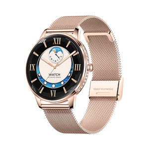 Nouvelle montre connectée classique AMOLED HK38 pour femmes, écran de 1,19 pouce, décoration en diamant, corps fin, couleur or argent, montre connectée - Product Image 4
