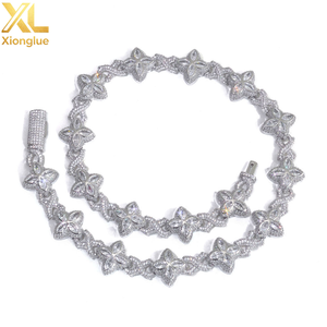 Iced Out Diamond Four Leaf Clover <b>Infinity</b> Miami Cuban Link Chain Necklace Hip Hop Custom Jewelry Gift for Men Women - Product Image 6